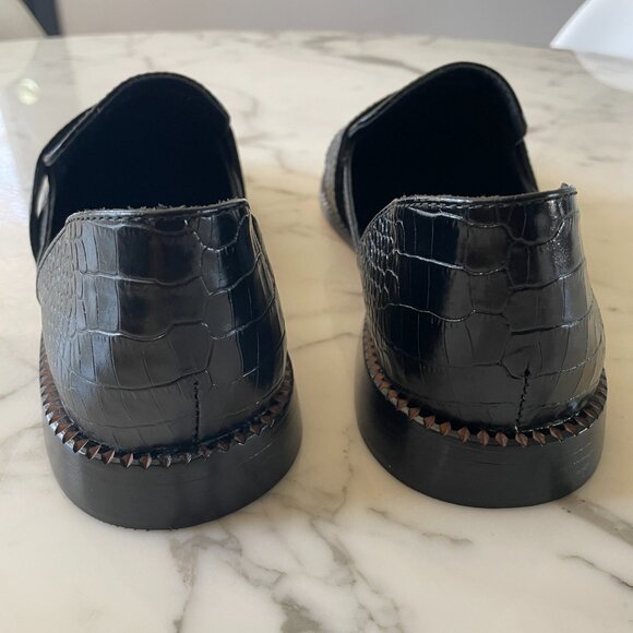 FREDA SALVADOR Tash D'Orsay Moccassin Loafers Black 10 Medium US - Picture 4 of 13